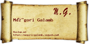 Mágori Galamb névjegykártya